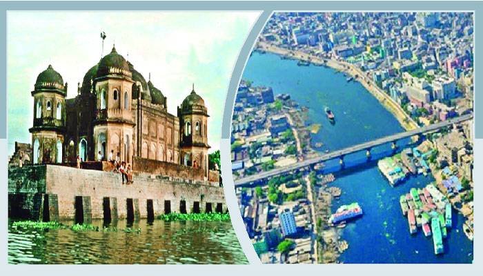 সত্তর দশকের শেষেও মোহাম্মদপুরের সাতমসজিদের পাশেই ছিল বুড়িগঙ্গা নদী (বাঁয়ে), দখলে বিপর্যস্ত নদী এখন হারিয়ে ফেলেছে আদি চ্যানেল - ছবিঃ সংগৃহীত